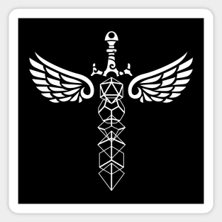 Winged Polyhedral Dice Sword TRPG Tabletop RPG Gaming Addict Sticker